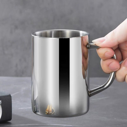 2PCS 380ML Stainless Steel Double Wall Cup Mugs Drinking Coffee Camping Travel