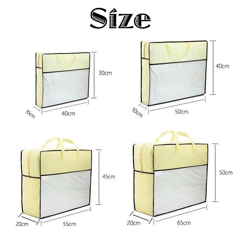 5x Dustproof Zip Storage Bag Non-woven Waterproof Quilt Storage Pillow Organizer