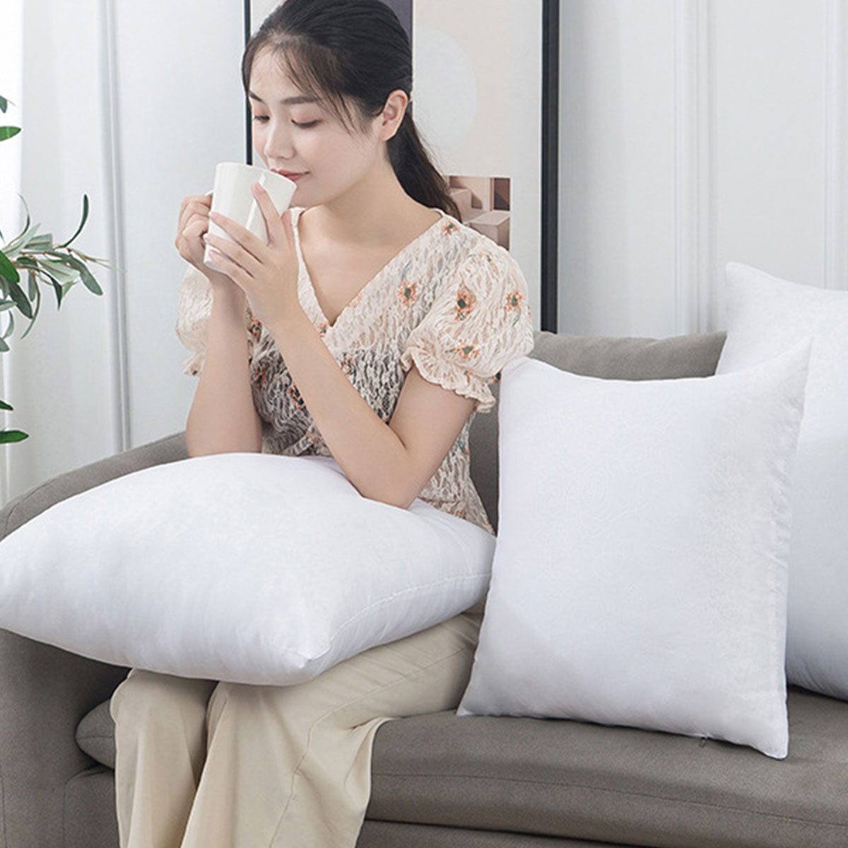 White Hotel Cotton Pillow Core with Anti-Feather Sanding Cloth