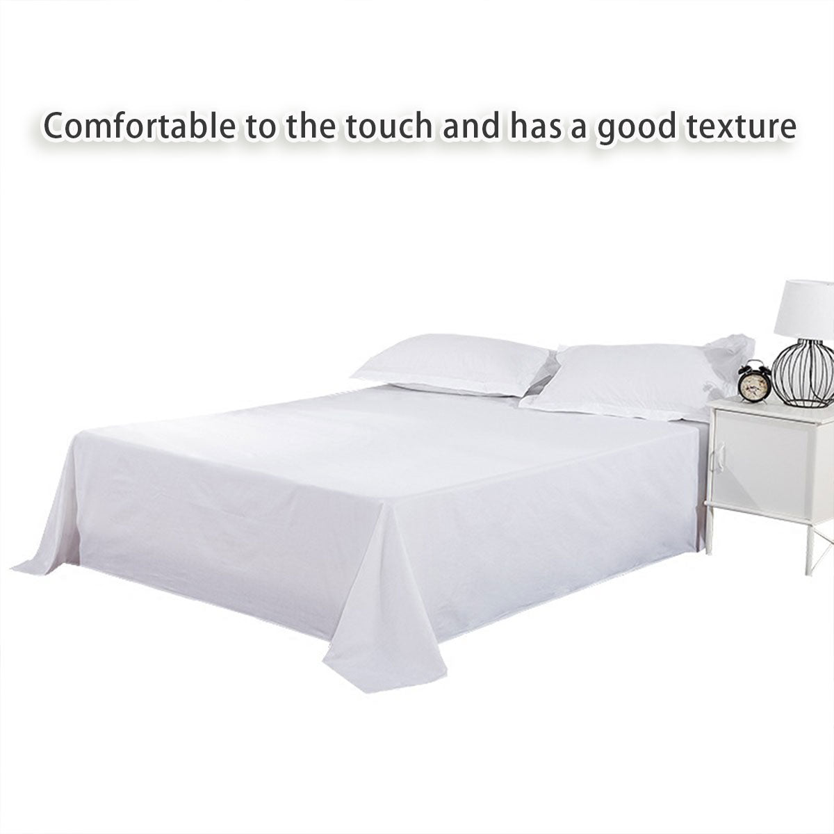 White Cotton Bed Sheet Hotel Quality Satin Weave