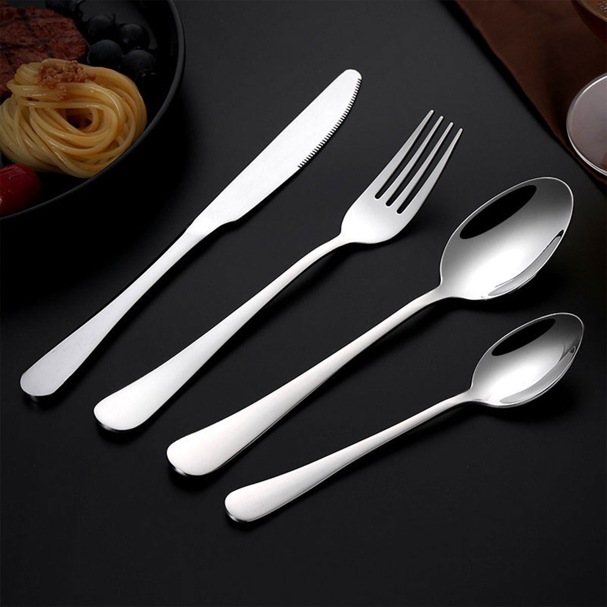 2 Sets Stainless Steel Cutlery 10 Piece Dining Utensils