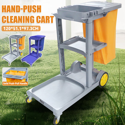 Multi-Functional Cleaning Trolley Cart with Hanging Bag