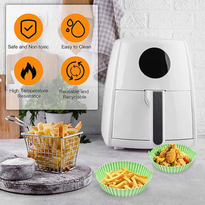 2PCS Silicone Air Fryer Baking Pan Round Household Tray Reusable Non Stick AU