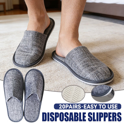 20 Pairs Disposable Portable Slippers Anti-Slip Hotel Use
