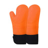 2 Pcs Silicone Oven Mitts with Fabric Lining — Orange