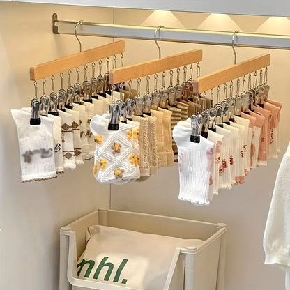 Wholesale Solid Wood Socks Clip 10 Clip In-line Hanger Can Be Hung Tie Suspenders Tight Pants Scarf Clip 12 Clip