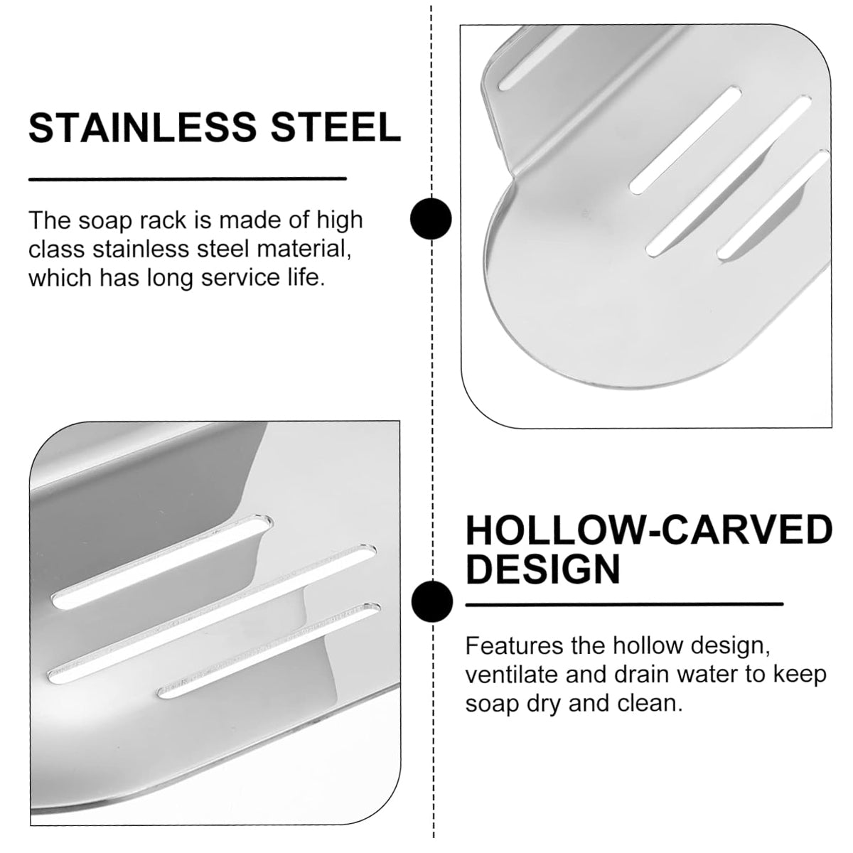 Stainless Steel Soap Dish Wall-Mounted Bathroom Shower Rack
