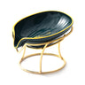 Soap Dish with Tilted Tray and Metal Stand — Green