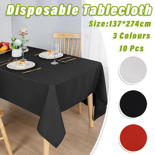 10pcs PEVA Rectangle Tablecloths Solid Colour Waterproof Party Table Covers AU