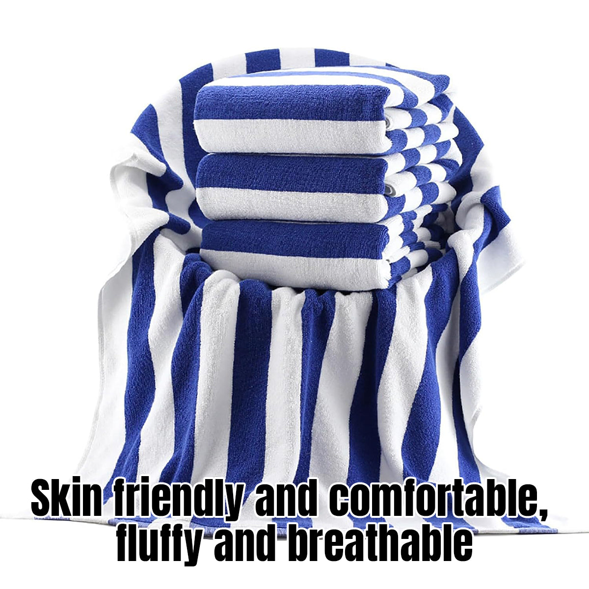 4pcs Striped Bath Towels 75x150cm Soft Absorbent Cotton Towels for Bathroom AU