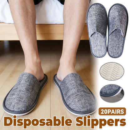 20 Pairs Disposable Portable Slippers Anti-Slip Hotel Use
