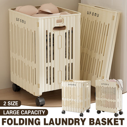 Large Folding Laundry Basket with Wheels Portable Organizer