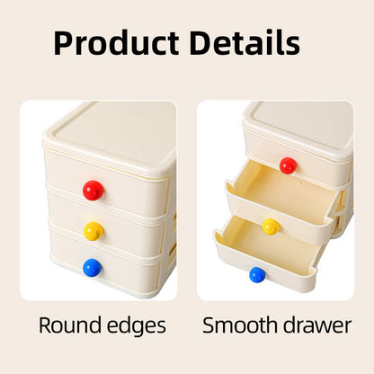 3 Layer Small Drawer Storage Box Plastic Desktop Organiser Mini Desk Storage