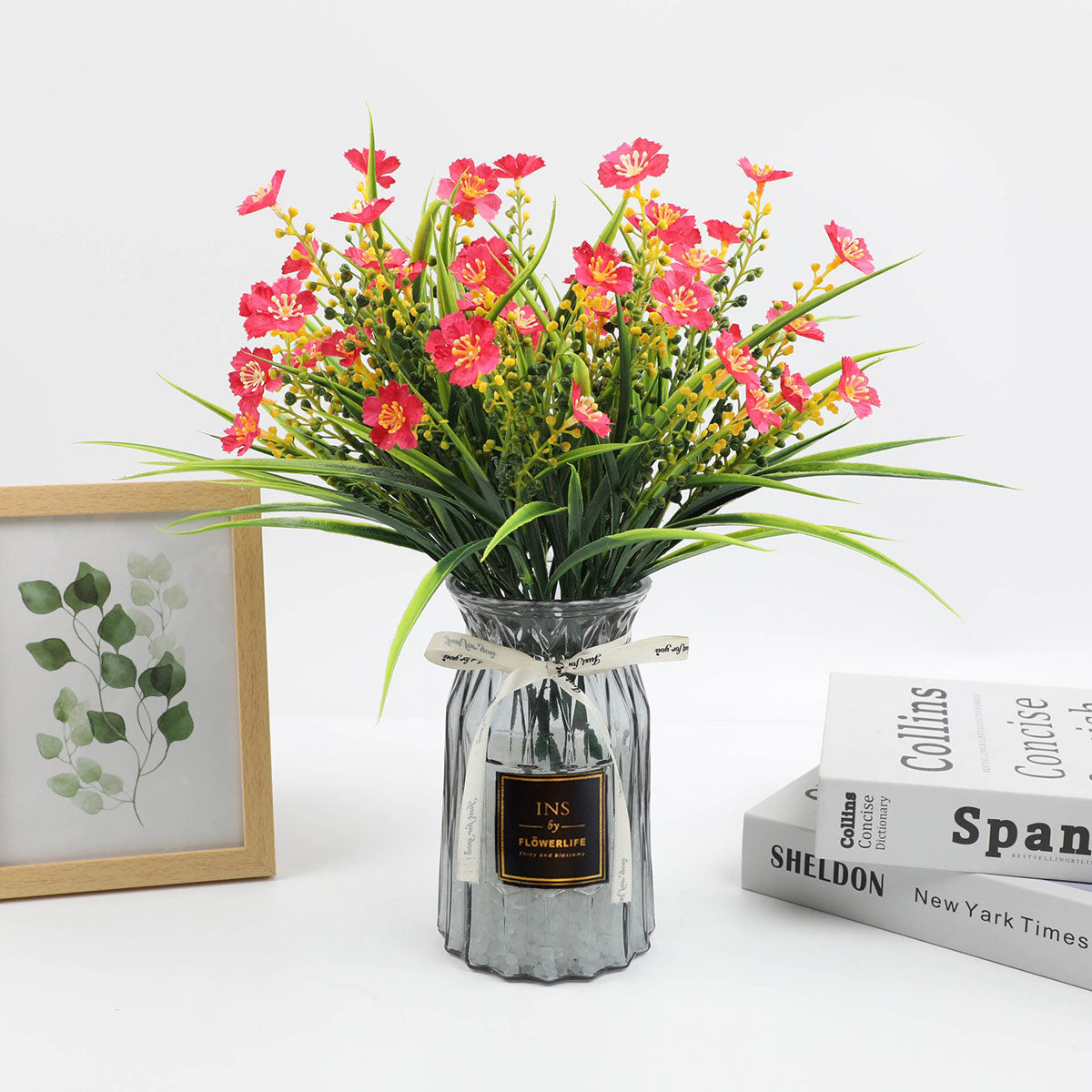 2 Pcs Glass Vase Hydroponic Flower Arrangement Vase for Living Room Decoration