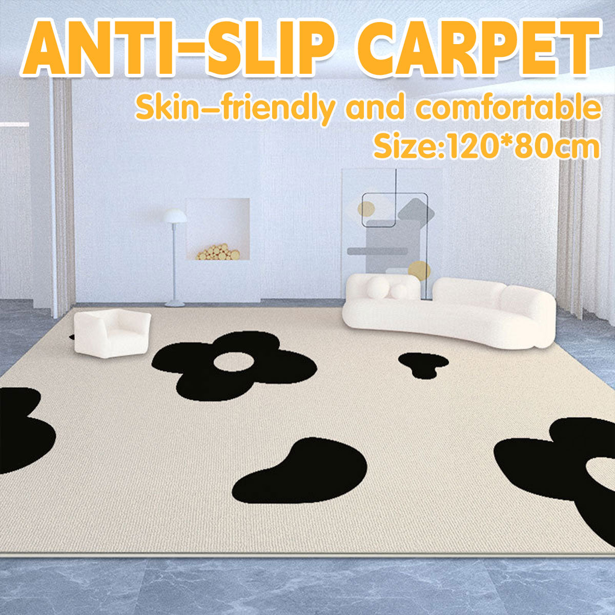 Crystal Velvet Anti Slip Floor Mat Soft Decorative Area Rug