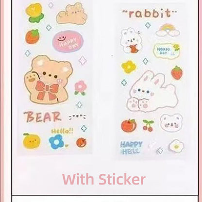 3 Layer Bunny Desktop Organizer Transparent Drawer Storage Box for Home Office