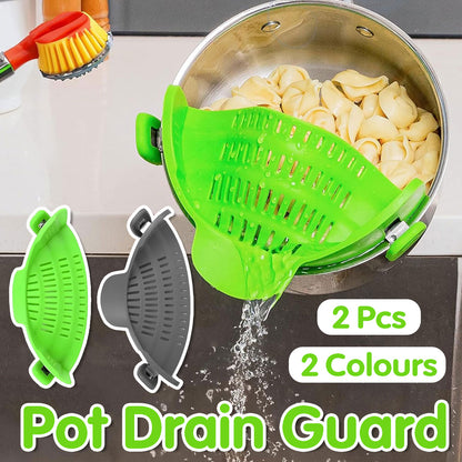Water Filter Clip 2pcs Wide Mouth Strainer Drain Holder for Pot Vegetable Fruit