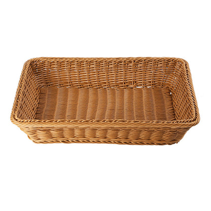 Hand Woven Rattan Tray Snack Serving Dish Hotel Fruits Pastry Plate Basket AU