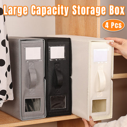 4 Pcs Collapsible Fabric Storage Boxes with Handles
