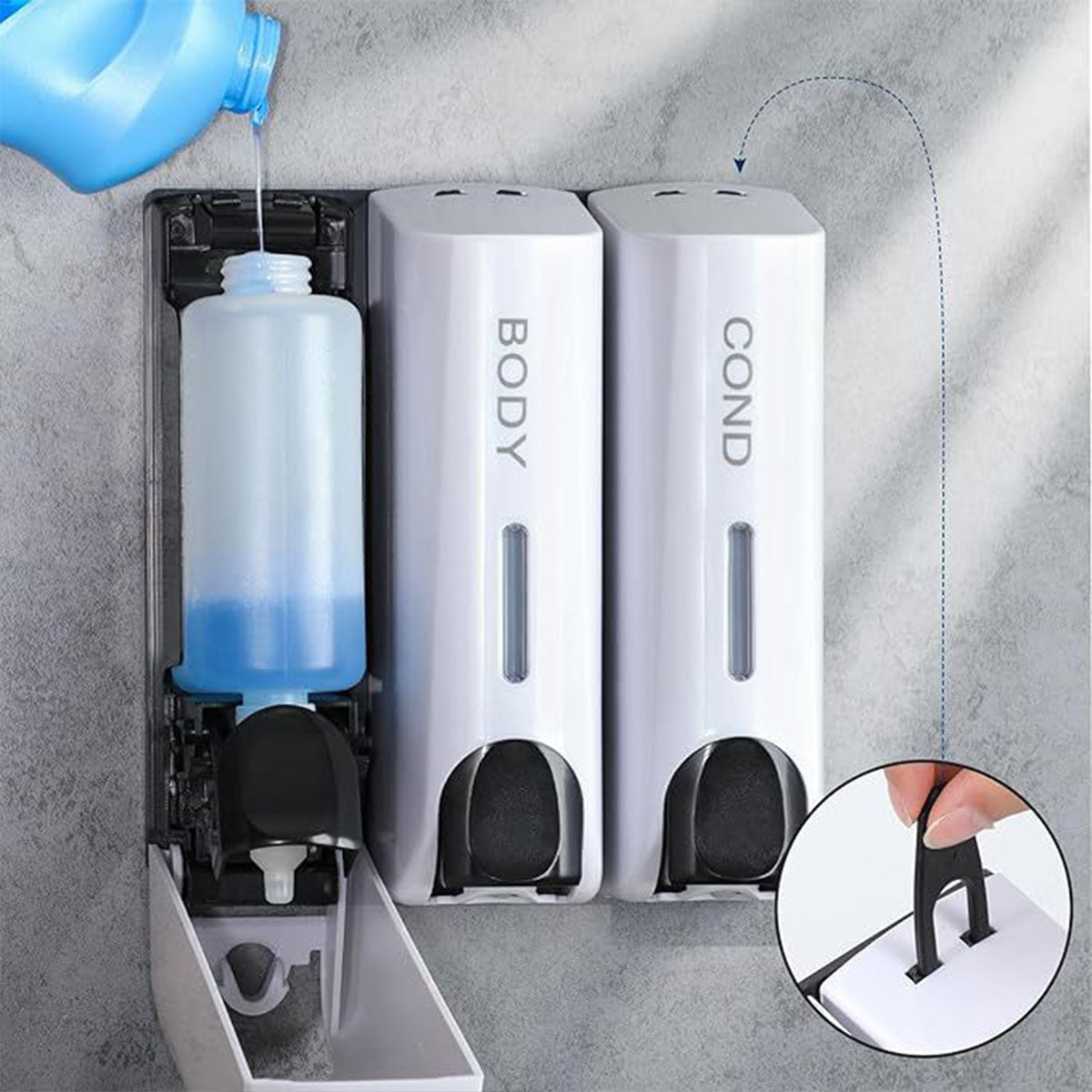 Wall Mounted Soap Dispenser Multi Chamber for Hotel Bathrooms