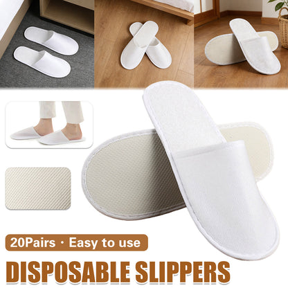 20 Pairs Disposable Hotel Slippers Thickened Non-Slip
