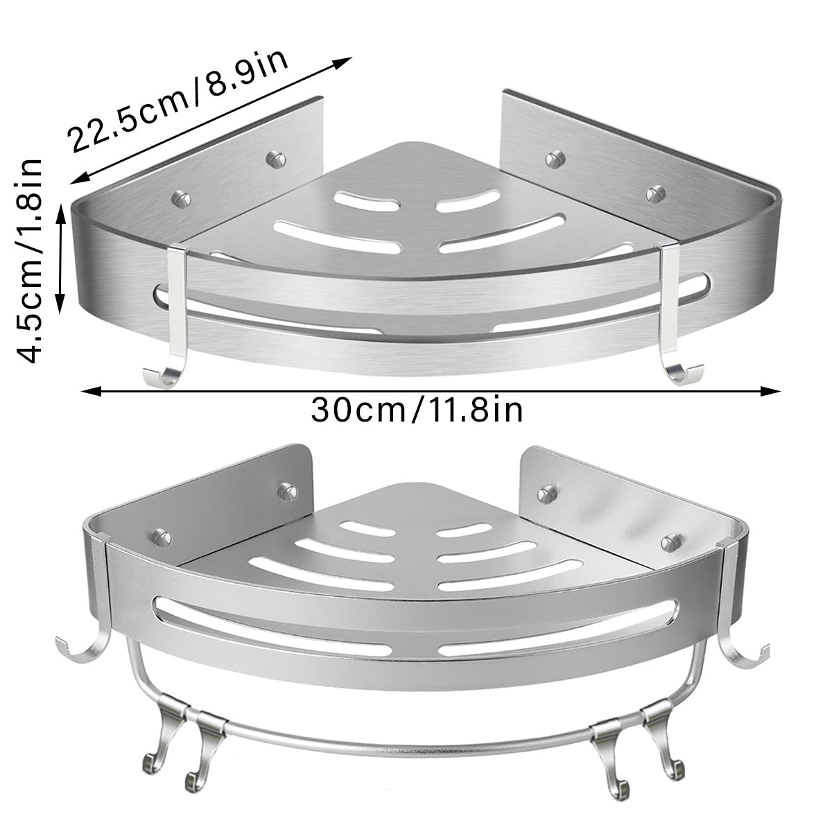 Wall Mounted Bathroom Shelf Triangle Corner Shower Storage Rack for Toiletries