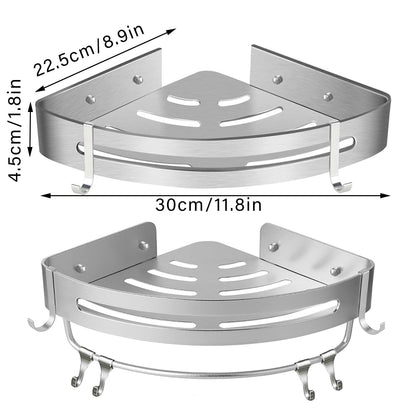 Wall Mounted Bathroom Shelf Triangle Corner Shower Storage Rack for Toiletries