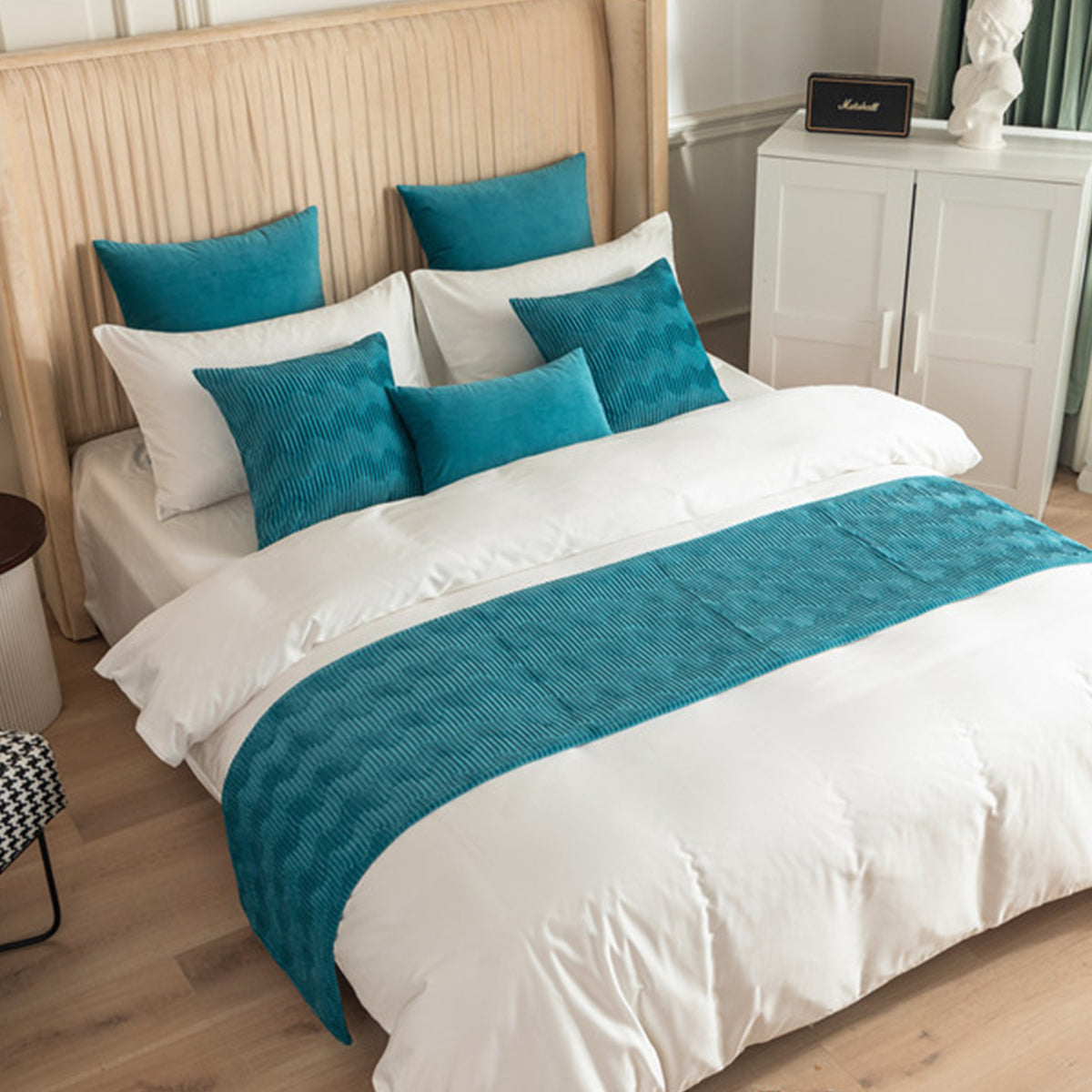 Velvet Bed Runner and Cushion Cover in 8 Options – Product View 9
