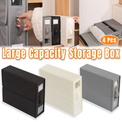 4 Pcs Collapsible Fabric Storage Boxes with Handles