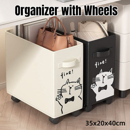 Storage Basket with Wheels Clip On Storage Organizer for Home and Office Use