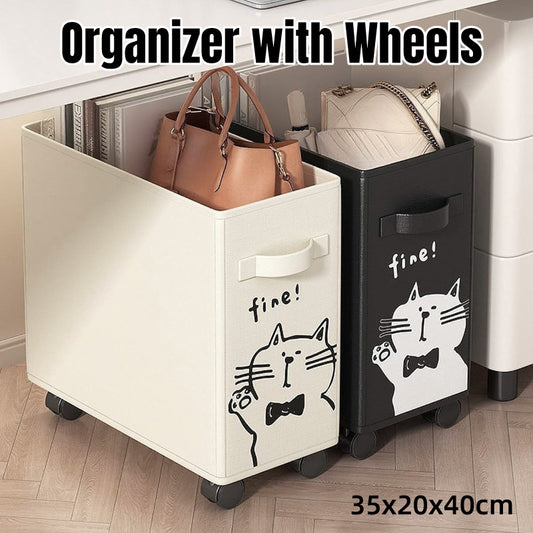 Storage Basket with Wheels Clip On Storage Organizer for Home and Office Use