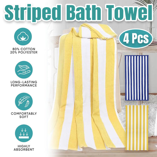 4pcs Striped Bath Towels 75x150cm Soft Absorbent Cotton Towels for Bathroom AU