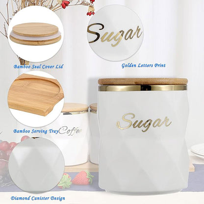 Ceramic Sealed Storage Jar Kitchen Spice Coffee Tea Container Airtight Canister