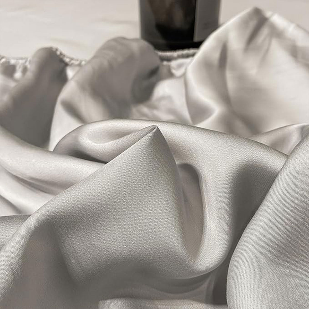 Ice Silk Bed Sheet Set 3 Piece Solid Color Summer Bedding Cover