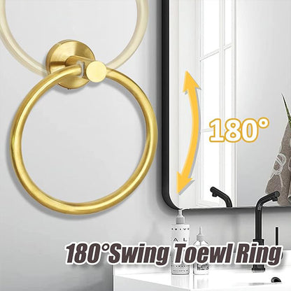 Bathroom Towel Rack Wall Mounted Towel Ring Black Toilet Paper Holder Shelf AU