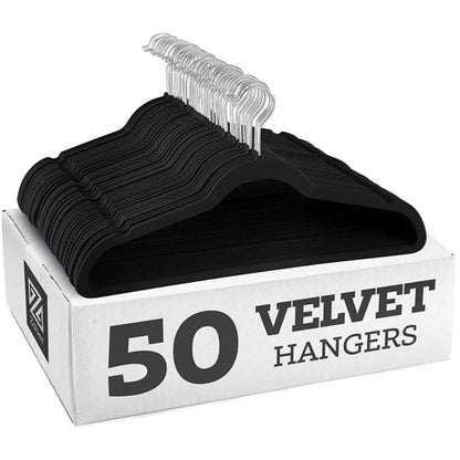 50 Pcs Black Velvet Coat Hangers for Guest Rooms – Product View 8