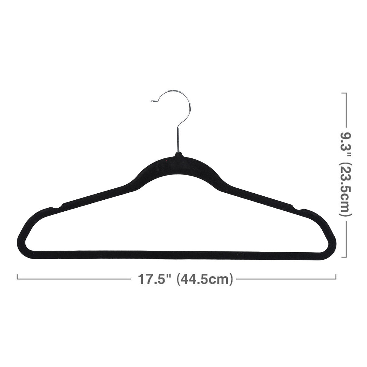 50 Pcs Black Velvet Coat Hangers for Guest Rooms – Product View 3