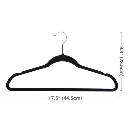 50 Pcs Black Velvet Coat Hangers for Guest Rooms – Product View 3