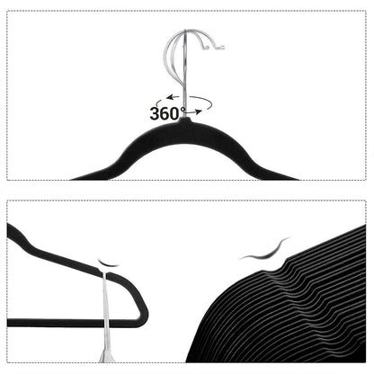 50 Pcs Black Velvet Coat Hangers for Guest Rooms – Product View 4