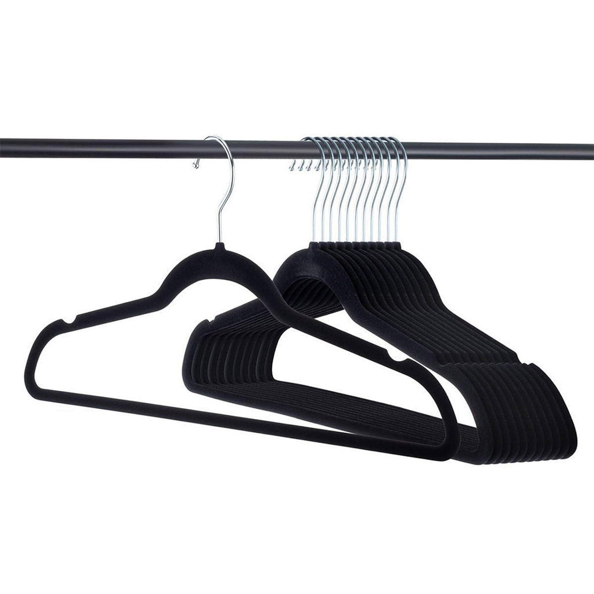 50 Pcs Black Velvet Coat Hangers for Guest Rooms – Product View 12