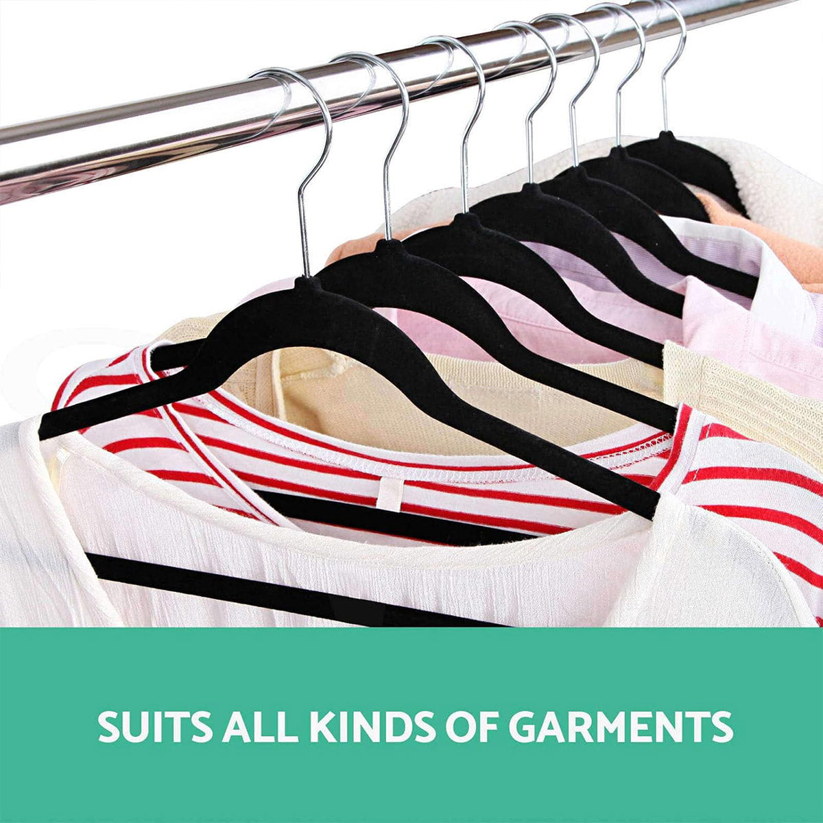 50 Pcs Black Velvet Coat Hangers for Guest Rooms – Product View 5