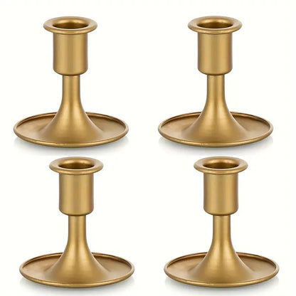Iron Candlestick Stand Holder Retro Style Taper Candle Holder Set of 4