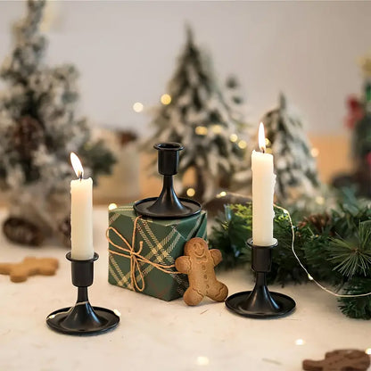 Iron Candlestick Stand Holder Retro Style Taper Candle Holder Set of 4