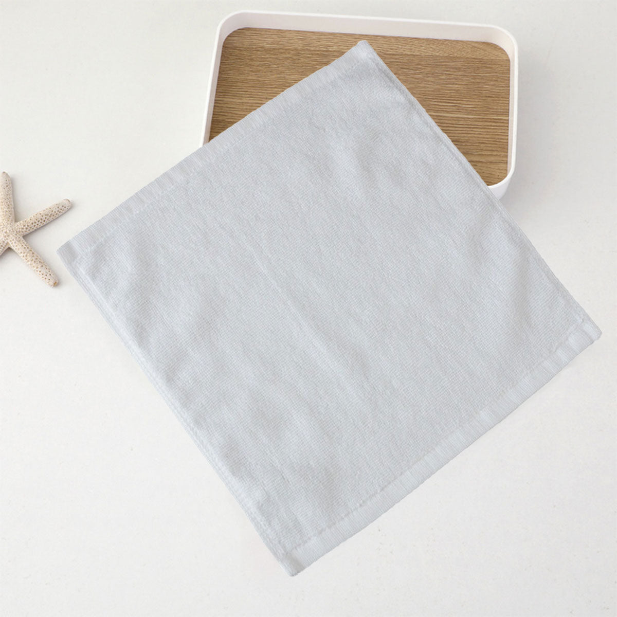 6 Pcs Hotel Cotton Face Towel White Soft Square Cloth