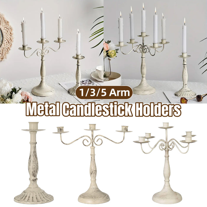 Metal Candle Holder with Multiple Arm Options