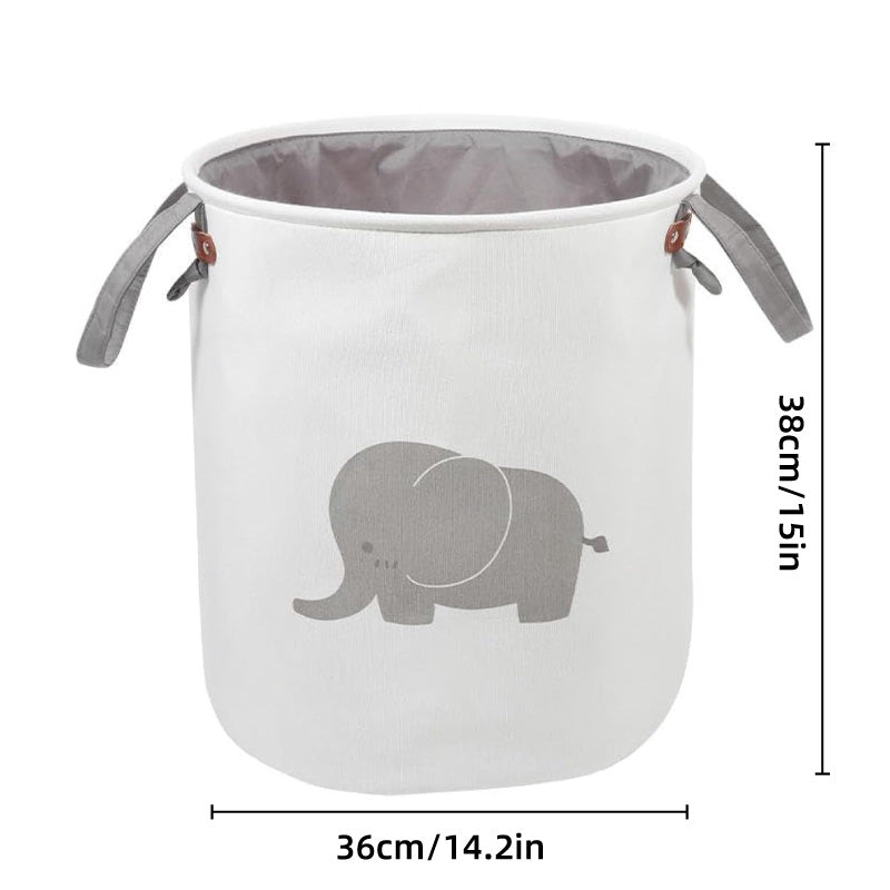 38L Foldable Canvas Laundry Basket Toy Storage Bin Home Organizer