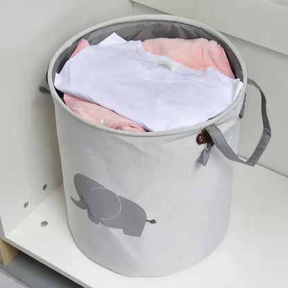38L Foldable Canvas Laundry Basket Toy Storage Bin Home Organizer