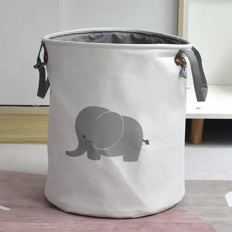 38L Foldable Canvas Laundry Basket Toy Storage Bin Home Organizer