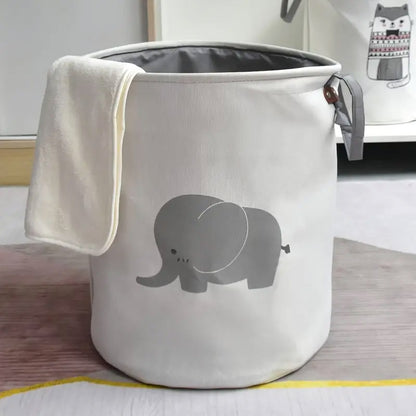 38L Foldable Canvas Laundry Basket Toy Storage Bin Home Organizer