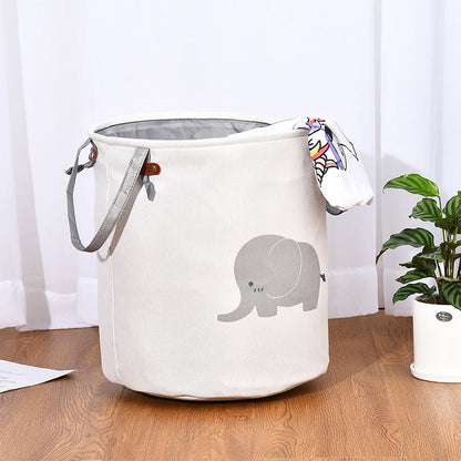 38L Foldable Canvas Laundry Basket Toy Storage Bin Home Organizer